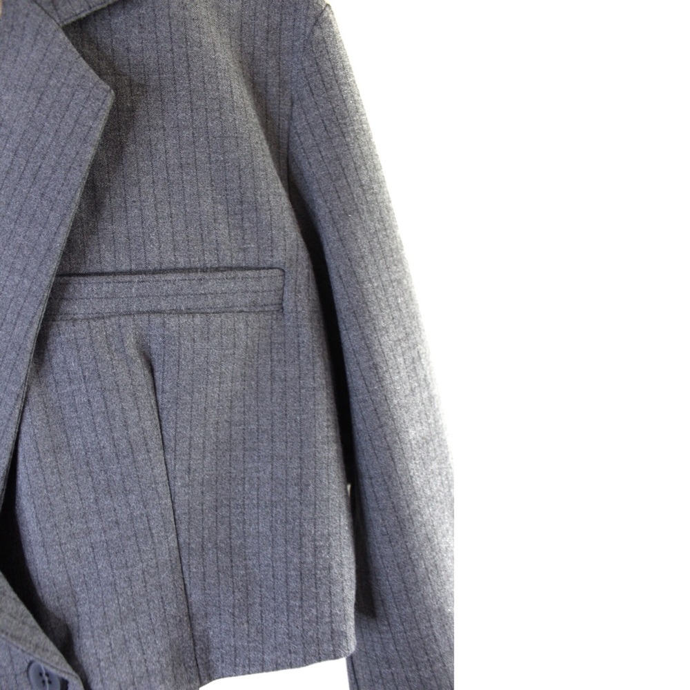Zara Cropped Pinstripe Button Blazer Shirt Small - Picture 13 of 16